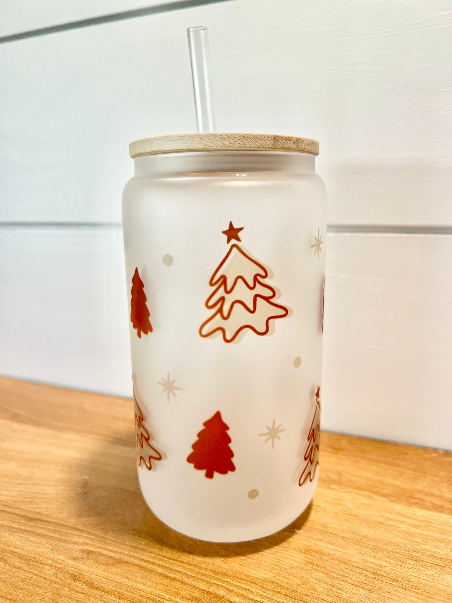 Christmas Tree Glass Can