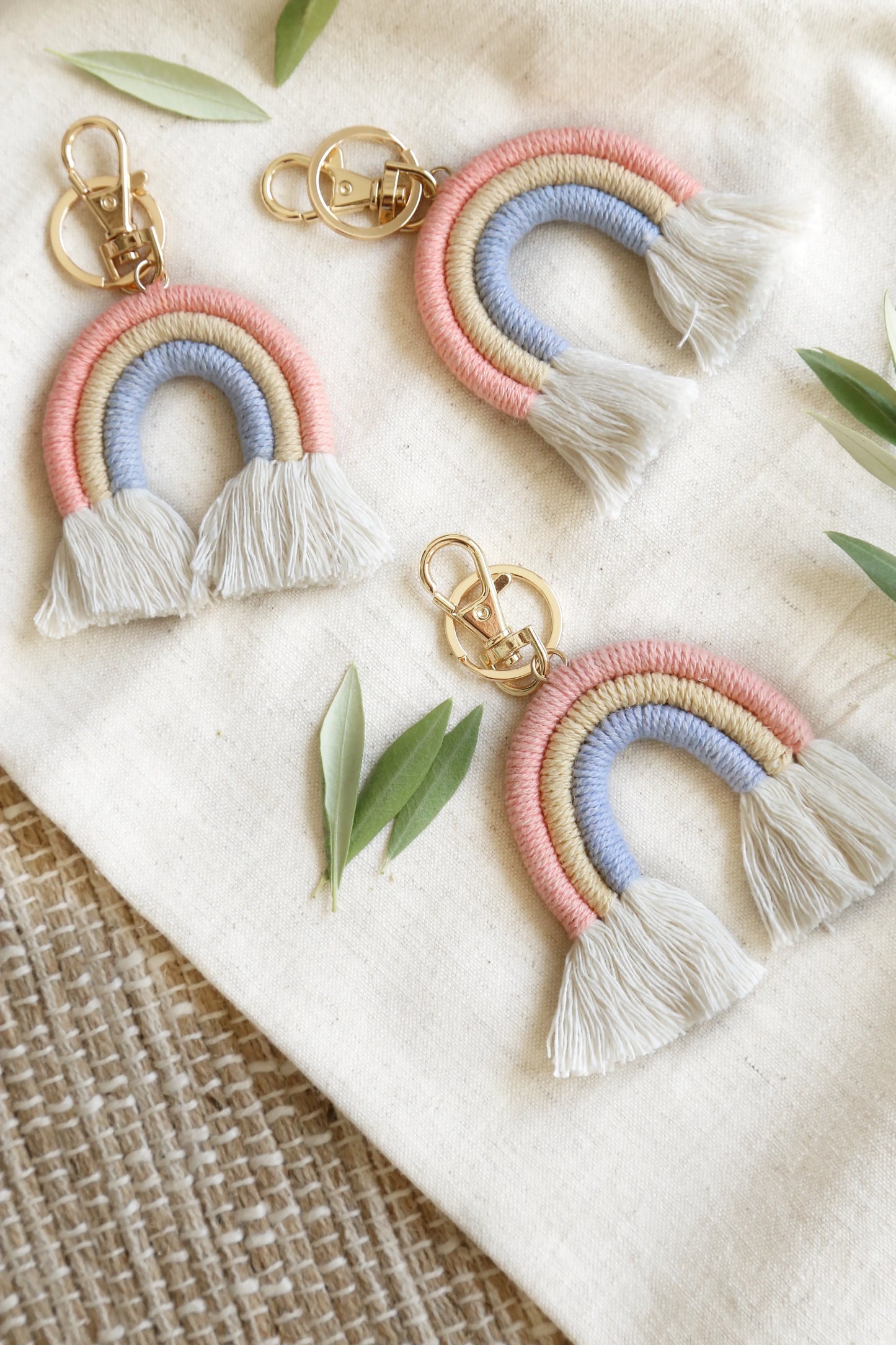 Macrame Rainbow Keychain