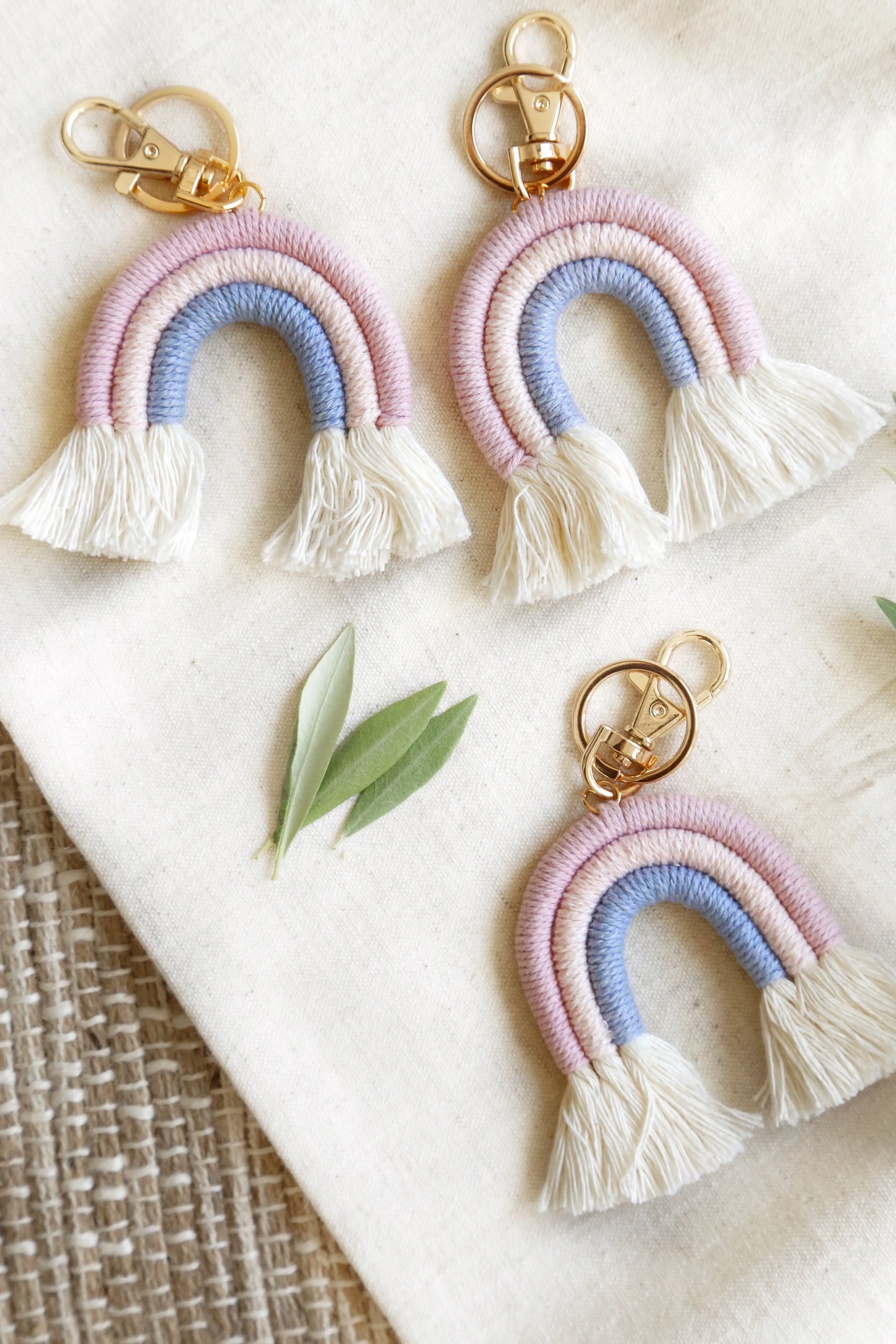 Macrame Rainbow Keychain