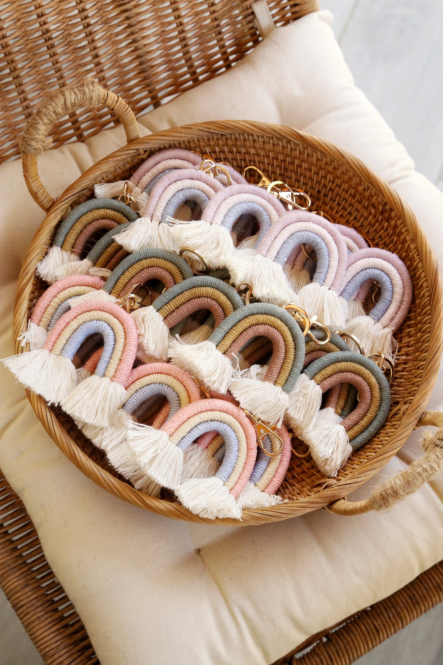 Macrame Rainbow Keychain